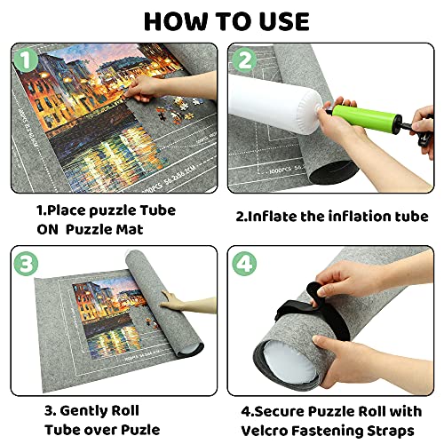 Portable Puzzle Mat Roll Up - with 9 Glue Sheets, Sorting Trays - Image 6