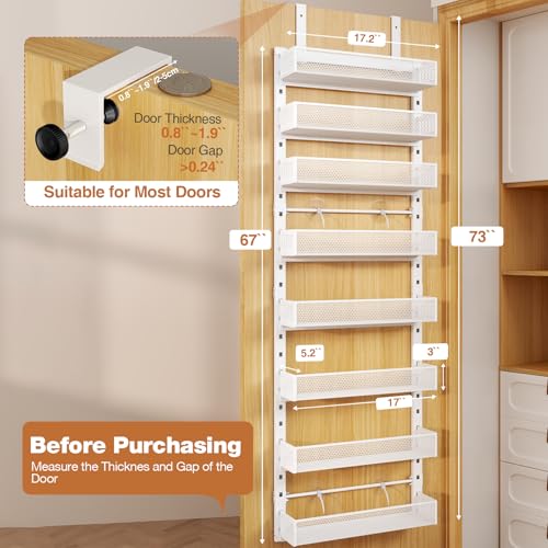 Pantry Door Organizers and Storage, 8-Tier Large Met - Image 3