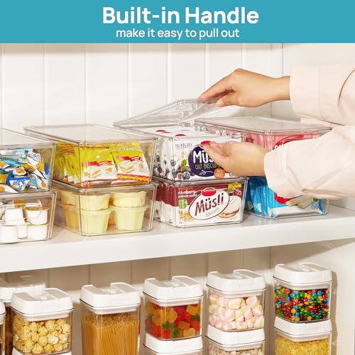 Vtopmart 4pcs Clear Stackable Storage Bins with Lids - Image 7