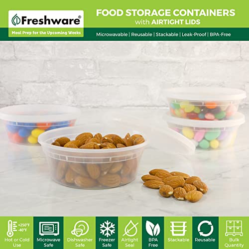 Freshware Food Storage Containers [50 Set] 8 oz Plastic Deli - Image 3