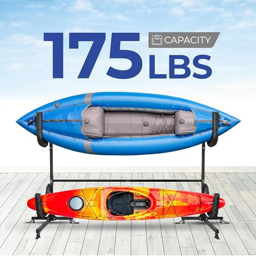 Yes4All 175 lbs Storage Freestanding Double Kayak Rack - Image 6