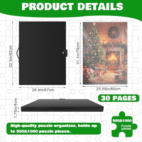 Feifeiya 30 Pockets Puzzle Folder L-1000pcs Black 31x25.6" - Image 4