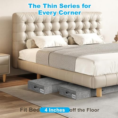 Under Bed Storage Container Bins 2 Pack, 4 Inch Thin Low Profile - Image 3