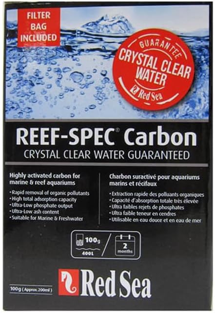 Red Sea Reef SPEC Aquarium Carbon 100 gm Box | Highly Activated Charcoal for Aquariums and Fish Tanks Freshwater Saltwater Marine