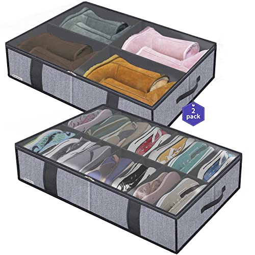 Onlyeasy Under Bed Shoe Storage Organizers for Kids and Adults - Image 2