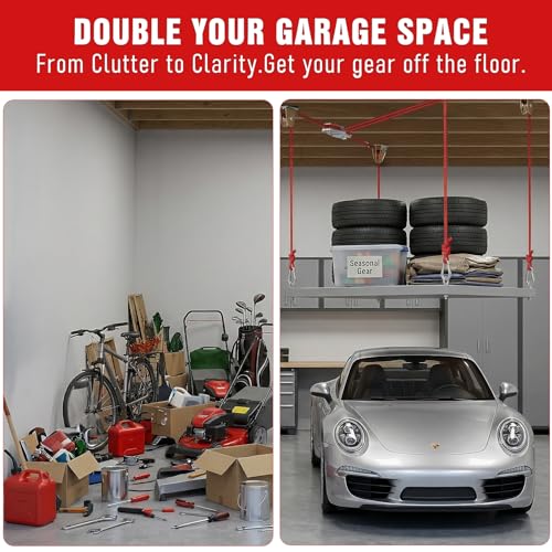 Overhead Garage Storage Lift Hoist, 400 lbs Ceiling Garage - Image 4