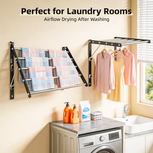 Wall Mounted Drying Rack, Foldable Laundry Rack - Image 5