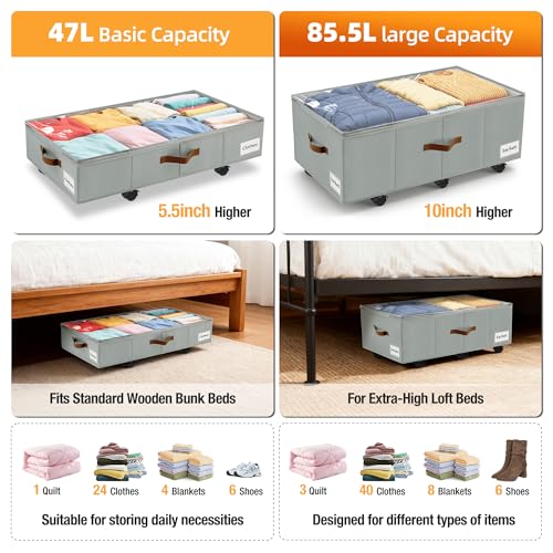 Under Bed Storage with Wheels, Dorm Room Organizer f | All Products - Image 6