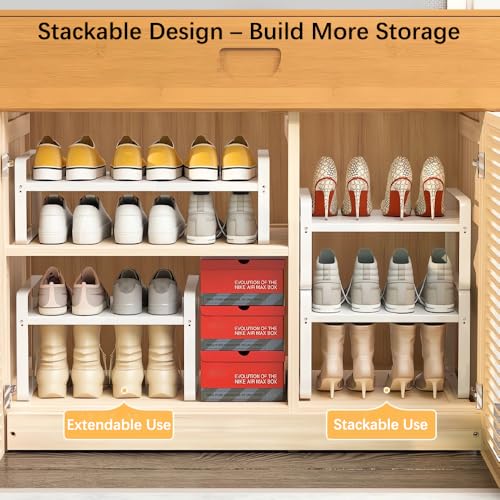 Expandable Shoe Rack, Closet Shoe Organizer, 7" High, 15"-24" - Image 6