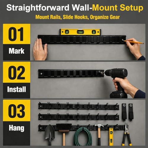 64" Garage Tool Organizer Wall Mount,900 lbs Heavy Duty - Image 7