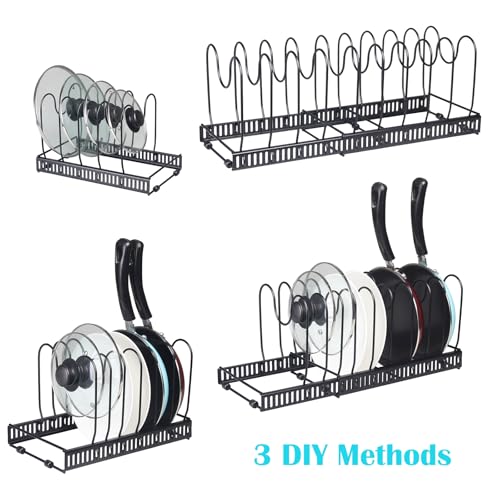 Expandable Pots and Pans Organizer Rack, Pot Lid Kitchen Cabinet - Image 6