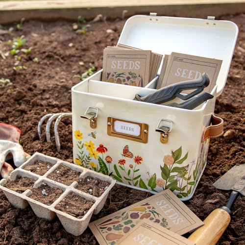 Wildflower Botanicals Tin Seed Organizer Storage Box - Image 3
