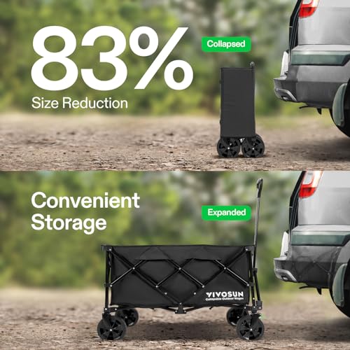 VIVOSUN Collapsible Folding Wagon, 350 lb Load-Bearing Outdoor - Image 5