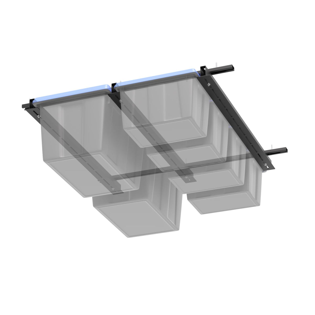 Adjustable Overhead Tote Storage Rail System Garage | Garage Storage - Image 1