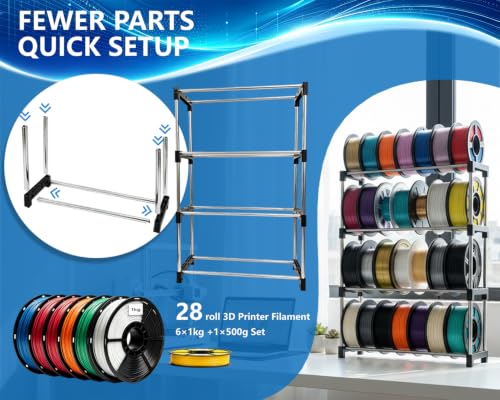 3D Printer Filament Storage Rack – Easy Install （4Tier） - Image 4