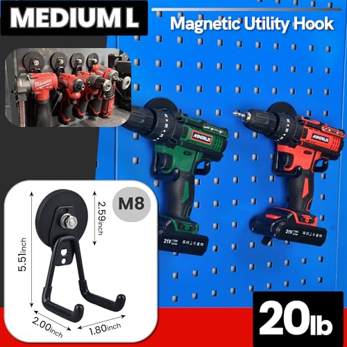 Heavy Duty Magnetic Garage Hooks Kit,12 Pack Strong | Garage Storage - Image 3