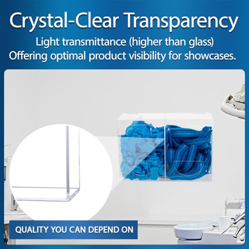 SEANADO Clear Acrylic Glove Holder Dispenser with Lid, 2 - Image 4