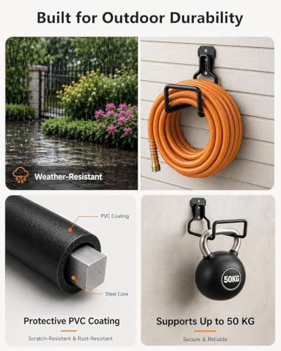 Hose Hanger Wall Mount, Garden Hose Holder Heavy Duty - Image 6