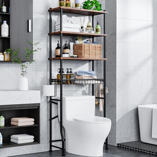 Over-The-Toilet Storage Shelf,4-Tier Bathroom Organizer Cabinet - Image 2