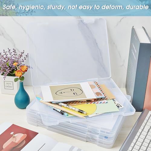 Gueevin 8 Pcs Clear A4 File Organizer Box, 12"x9" Scrapbook Case - Image 6