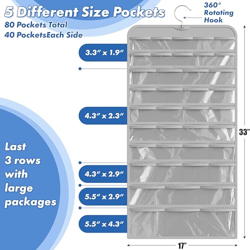 Simple Houseware 80-Pocket Hanging Jewelry Organizer with 5 Sizes - Image 5