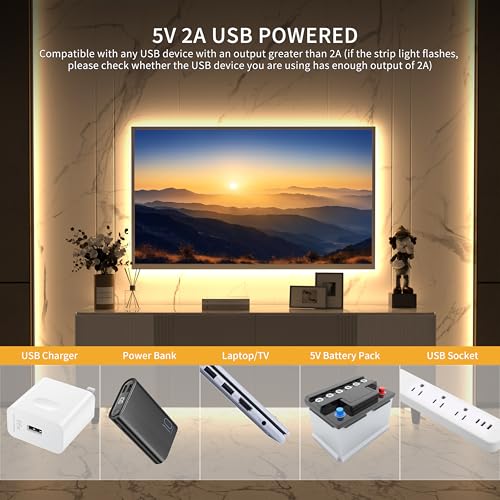 PAUTIX 5V USB CCT Tunable COB LED Strip Lights 6.56ft/2m,1280LEDs - Image 7