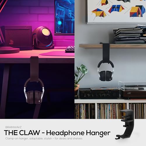 BRAINWAVZ Claw - Under Desk Headphone Hanger Stand, Screw - Image 5
