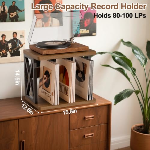 Stackable Record Holder,80-100 Lps Vinyl Records Storage - Image 3
