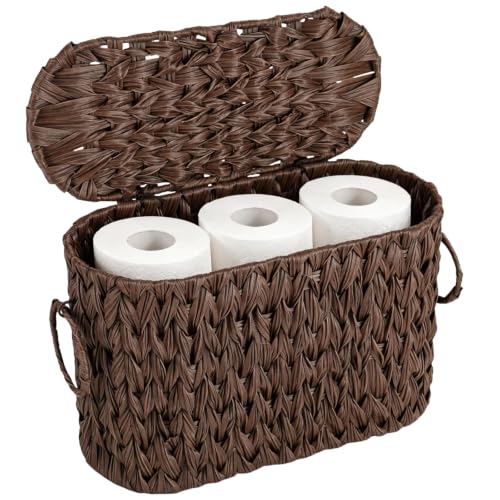 Toilet Paper Storage Basket, 15.7 x 6.5 x 9.8 in Plastic Woven - Image 2