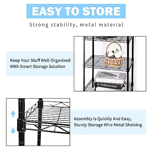 SUNLPH 6-Tier Wire Shelving Adjustable Shelves Unit Metal Storage - Image 6