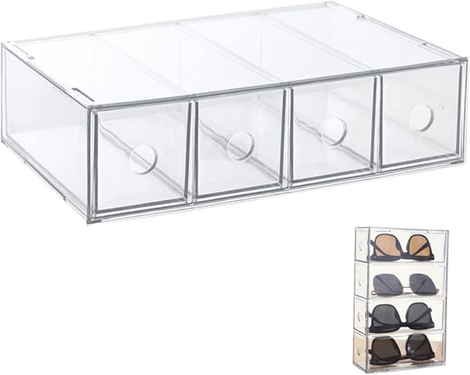 Acrylic Makeup Organizer Storage Box for Hair Accessories Cosmetics Travel Jewelry Acrylic for Dresser Vanity Bathroom