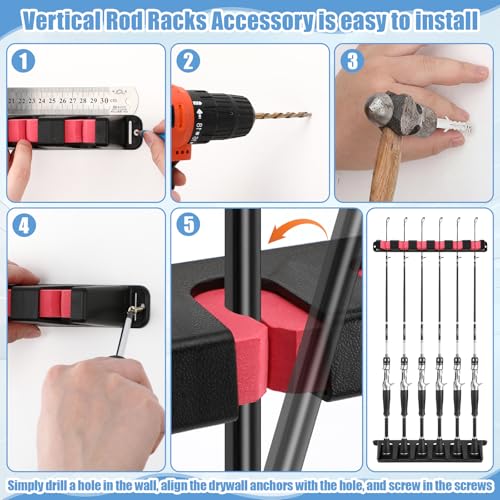3 Set Fishing Rod Holders for Garage Wall Mount Pole | Garage Storage - Image 5