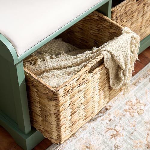 SAFAVIEH Freddy Wood Storage Bench, 33" Farmhouse Dusty - Image 5