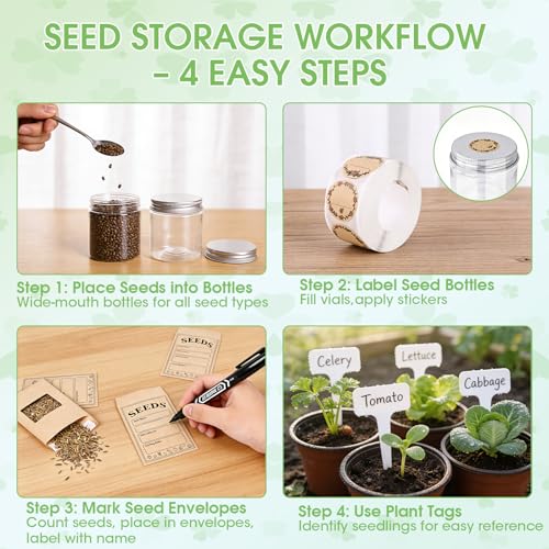 Seed Storage Organizer, Metal Garden Seed Storage Box Kit - Image 7
