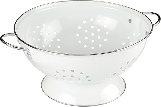 Calypso Basics by Reston Lloyd Powder Coated Enameled Colander, 3 Quart, White,80300