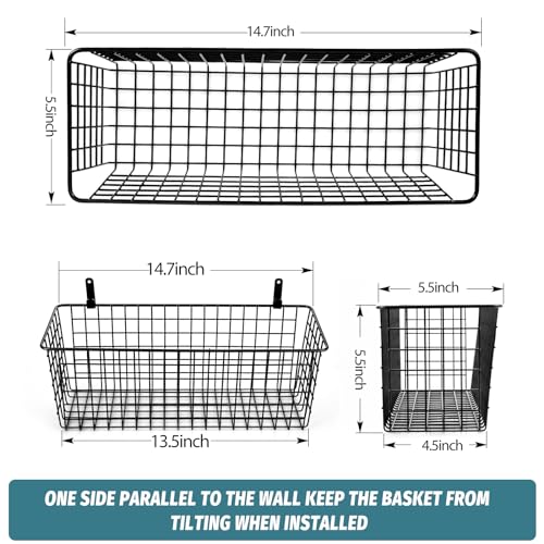 4 Set [EXTRA LARGE] Hanging Wall Mount Storage Baskets - Image 3