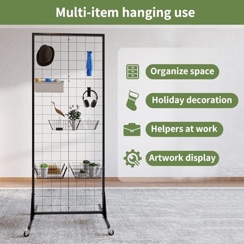 2- Packs 2' x 5.5' Grid Wall Panels Standing Wire Grid, Display - Image 6