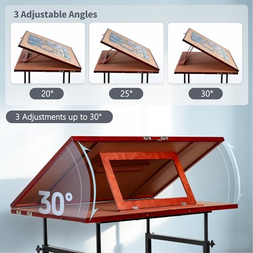 Becko US 1500 Piece Tilting Puzzle Table with 5 Drawers & - Image 6