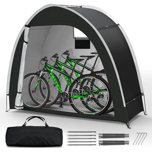 Bike Storage Tent, PU5000 Waterproof Outdoor Shed for 2 Bikes - Image 2