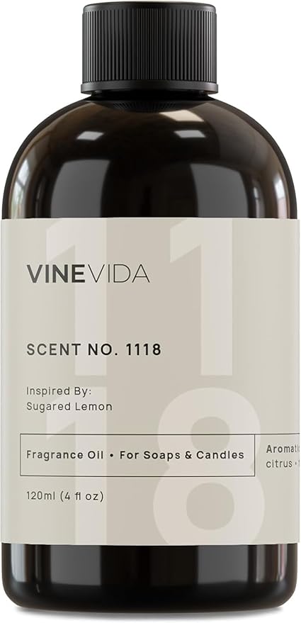 VINEVIDA [4oz] Sugared Lemon Fragrance Oil for Candle Making - Made in USA Candle Oil Scents - Scents for Soap Making