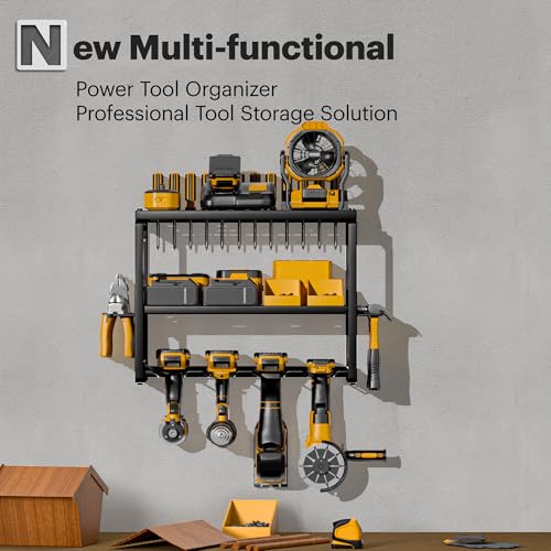 Power Tool Organizer, 3 Layers 4 Drill Holder Wall Mount - Image 6