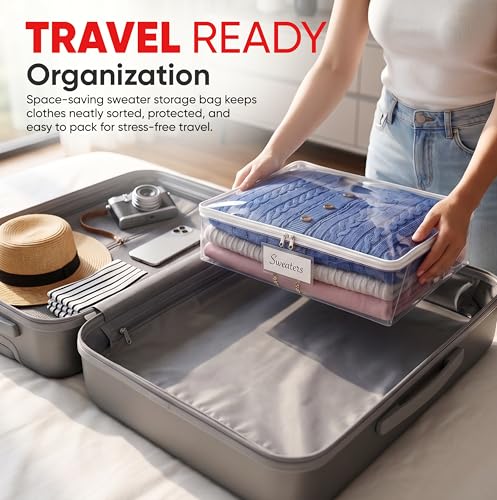 Masirs Clear Sweater Storage Bags 2-Pack – Zippered Vinyl - Image 8