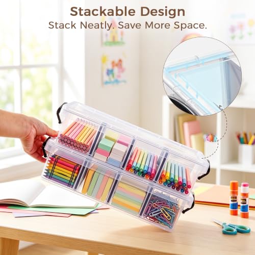 Citylife 2PC Clear Craft Organizers and Storage with 3 - Image 5