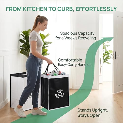 2-piece Set Of Recycling Bags for Kitchen, Reusable Waste Sorting - Image 6