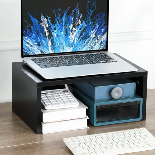 TEAMIX 6.7 inch Tall Monitor Stand Riser, Wood Shelf Riser - Image 3