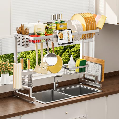 ADBIU Luxurious 304 Stainless Steel Over Sink Dish Drying Rack - Image 2