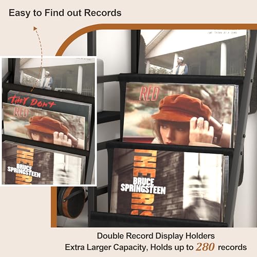 Record Player Stand with Vinyl Storage, Record Player - Image 6