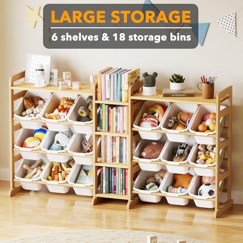 SpaceAid Large Toy Storage Organizer with 6 Shelves and 18 - Image 4