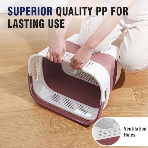 TECHMILLY Collapsible Plastic Laundry Basket Hamper - Image 7