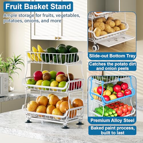OKZEST 3-Tier Rolling Pantry Floor Organizers and Storage Cart - Image 6